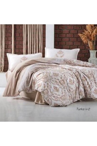 Ralex Double Bed Linen 100% Cotton Ranforce 4 Pieces Extra Large, Sheet 240 x 260 cm, Quilt 200 x 220 cm,