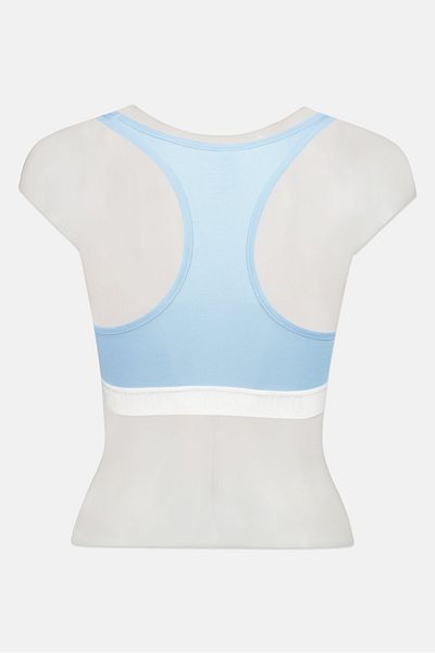 Moschino Women Brand Logo Non Padded Bikini Top, Sky Blue