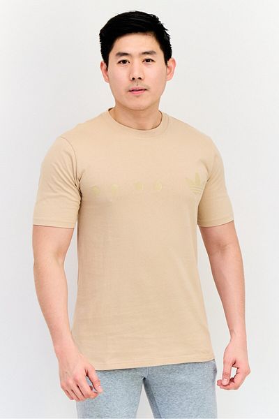 adidas Men Sportswear Fit Short Sleeves Outdoor T-Shirt, Beige