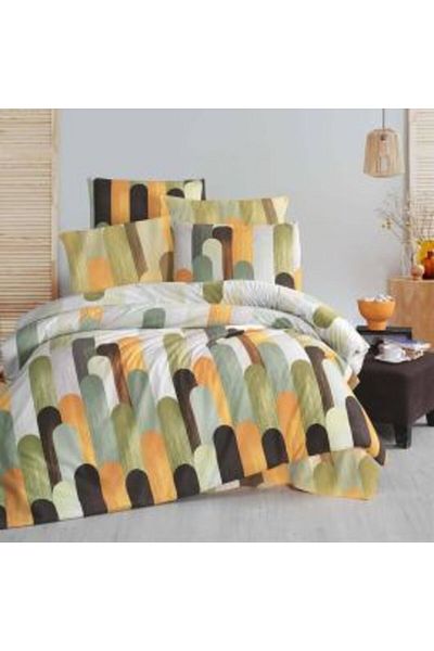 Ralex Lenjerie pat dublu Creponata 100% Bumbac, cearsaf pat 200 x 230 cm, pilota 180 x 215 cm, 2 fete pern