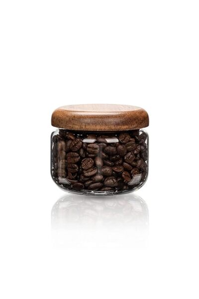 Generic TERRIFI Glass Coffee Containers, Kitchen Serving Food Storage Canister with Sealed Wooden Lid, Glas