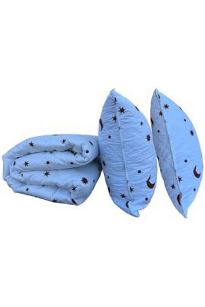 Ralex Pachet Pilota matlasata 200 x 210 cm si 2 perne 50 x 70 cm, model Luna si Stele, Alb