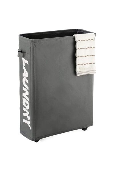 Generic سلة غسيل بعجلات من إكس سبرينغ، سلة غسيل دوارة مقاومة للماء والغبار، س...