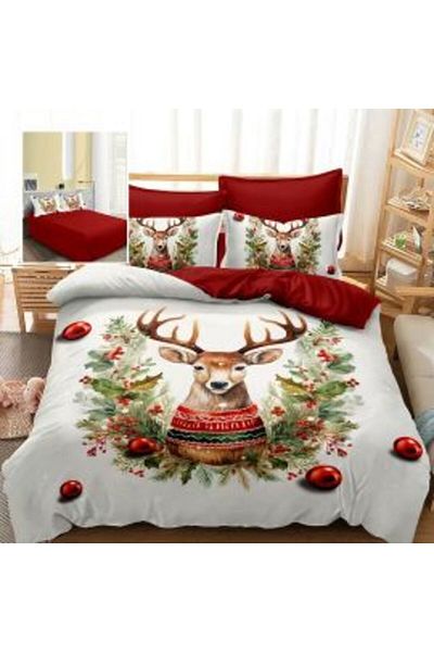 Ralex Christmas Bedding Set Finet 3D, 6 pieces, bedsheet 220 x 230 cm, duvet cover 200 x 230 cm, 2 pillowc