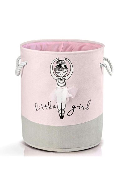 Generic سلة تخزين، سلة تنظيمية قابلة للطي من القطن باللون الوردي للبنات، سلة غسيل، صناديق ألعاب، سلال هدايا