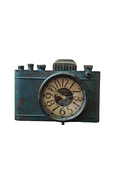 İnfinito Metal Table Clock Vintage Camera Design
