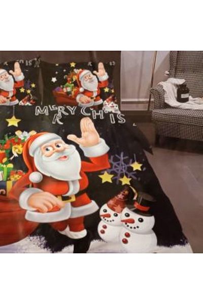 Ralex Lenjerie pat cu motive Crăciun Cocolino XMAS 4 piese, cearșaf pat 230 x 250 cm, pilotă 180 x 240