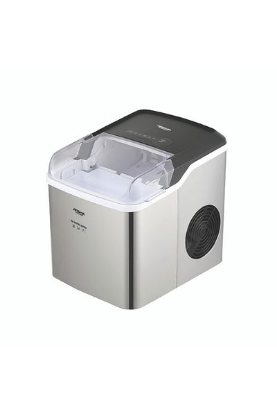 Arshia Ice Maker 12KG/24H Bullet Ice, Compact 150W Machine with 1.3L Tank, Self-Cleaning, Silver