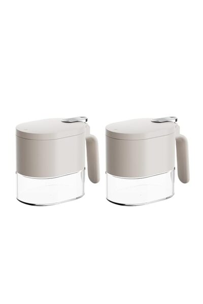 Generic 2 Packs Condiment Jar Spice Container, Airtight Seasoning Container with Spoon Lid, Seasoning Box G