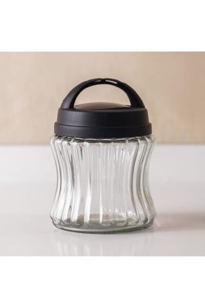 Generic Danube Home Qlux Royal Stripe Jar 1000ml Black Stylish And Durable Storage Jar Perfect For Kitchen