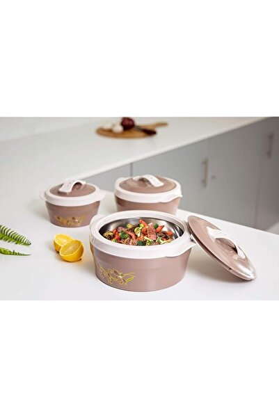 Generic Delcasa 3Pc Hot Pot Insulated Food Warmer – Thermal Casserole Dish – Double Wall Insulated Serving