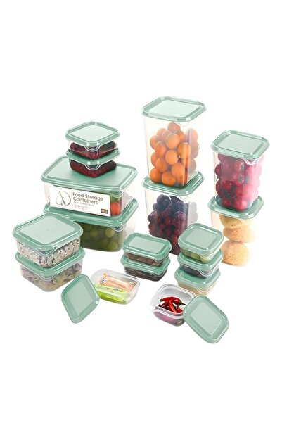 Generic مجموعة أدوات مطبخ بلاستيكية لحفظ الطعام من Aind، مكونة من 17 قطعة | م...