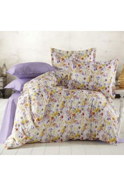 Ralex Double Bed Linen Cotton Ranforce 4 Pieces 240 x 260 cm Sheet, 200 x 230 cm Duvet, 2 Pillowcases 50 x
