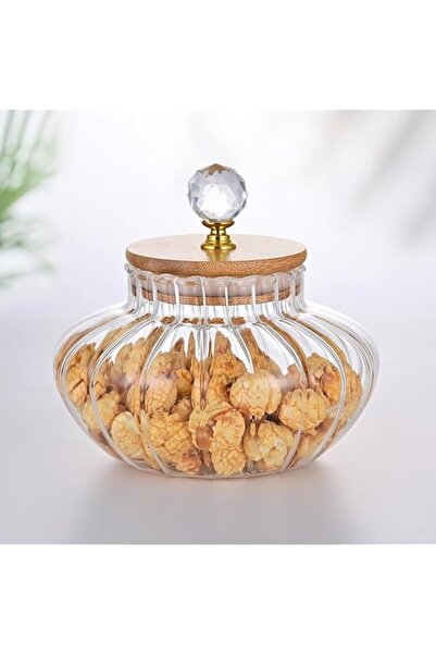 Generic 25 OZ Glass Cookie Jars with Lids, Decorative Pumpkin Shaped Food Storage Canisters for Coffee, Can
