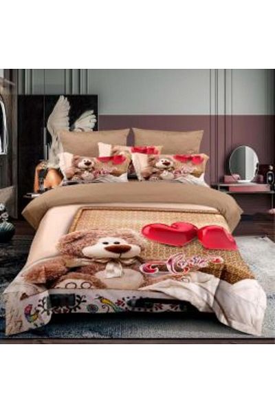 Ralex Economic package single bed linen Cotton Finet 3D 3 pieces, one quilted pillow 50 x 70 cm and duvet