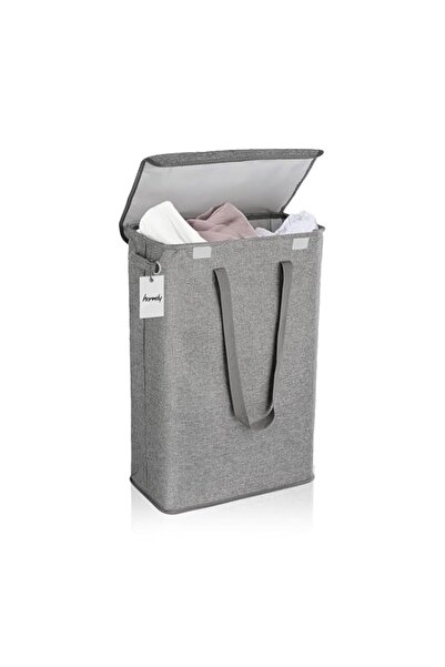 Generic سلة غسيل كبيرة قابلة للطي من هيرميلي مع بطانة مقاومة للماء ومقابض مزد...