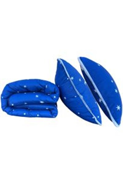 Ralex Quilted Duvet 160 x 200 cm and 2 Pillows 50 x 70 cm, Luna and Stars Model, Yellow