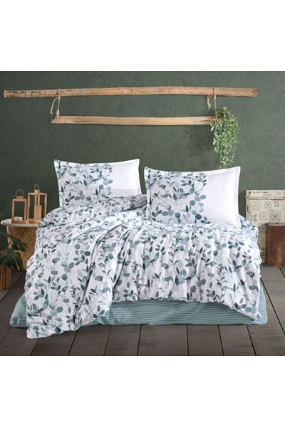 Ralex Double Bed Linen 100% Cotton Ranforce 4 Pieces Extra Large, Blue