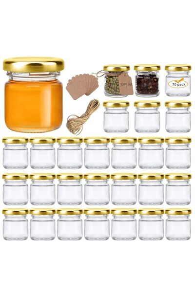 Generic Mini Glass Jars Set - Bulk Pack of 20Small Containers with Lids | 1.5 oz Clear Glass Bottles for Ho