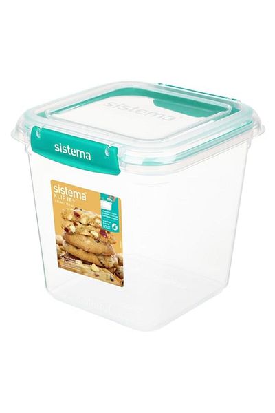 Generic Sistema Klip IT Plus Square Food Storage Box, 2.2 Liter Capacity, Minty Teal