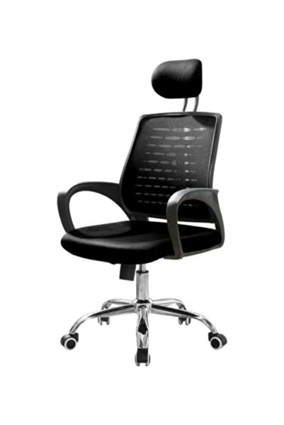 rexa كرسي مكتب شبكي فاخر - 49×49×70 سم - مريح - أسود/فضي