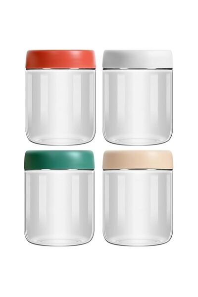 Generic KayzOn 4-Pack 16oz Glass Jars with Screw Lid for Overnight Oats Condiment Salad Dressing Sauce Baby