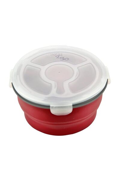 Generic Good2Go 35007 Round Storage Contaienr With Compartments - Red, 1.8 L