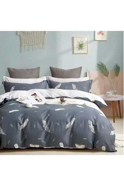 Ralex Set lenjerie de pat single, percalle, bumbac imprimat, 3 piese, cearșaf 160 x 240 cm, pilotă 150 x 220 cm, P