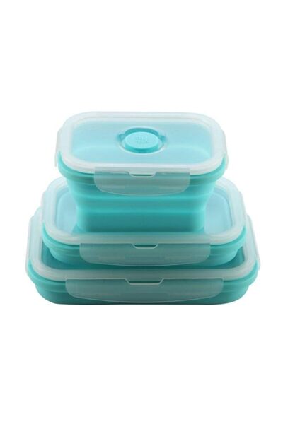 Generic COOLBABY Silicone Food Storage Container Lunch Box Containers Meal Prep Collapsible Saving3PCS