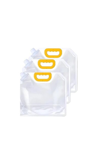 Generic Pack of 3 AL Fakhama 5L Kitchen Storage Bag with Handle Clear Food Saver Vacuum Sealer Suction Bag,