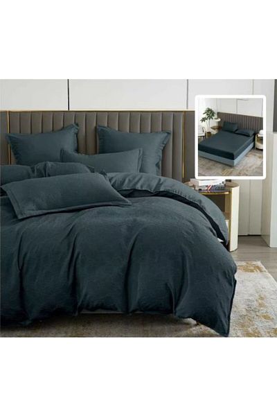 Ralex Bed Linen Finet Natur UNI Baroque 6 pieces - Black, Pucioasa