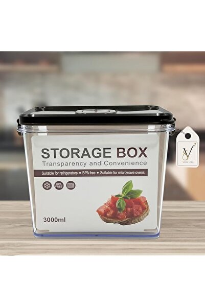 Generic وعاء تخزين طعام محكم الإغلاق من فيوستار، سعة 3000 مل، صندوق بلاستيكي ...