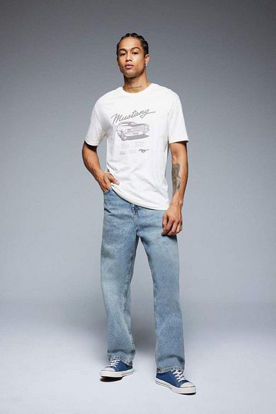 DeFacto New Season 100% Cotton Baggy Fit Wide Fit Normal Waist Wide Leg Jean Washed
