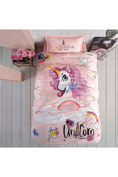 Clasy Lenjerie pat 1 persoană Bumbac 100% Ranforce 3 piese, Clasy, Pink Dreams