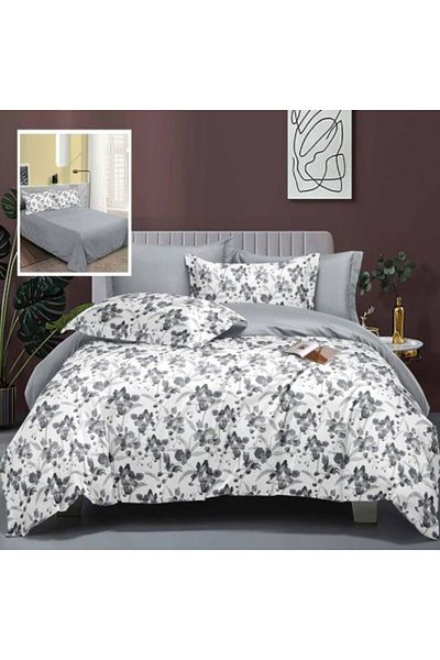 Ralex Economic Package Double Bed Linen Cotton Finet 6 Pieces Elegance + 2 Quilted Pillows 50 x 70 cm + Qu