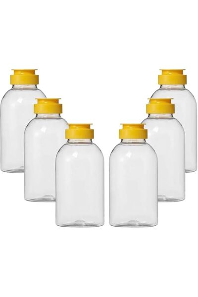 Generic 90ml Plastic Squeeze Honey Jars with Leak-Proof Flip-Top Caps, 6-Pcs,BPA-Free, Food-Grade Container