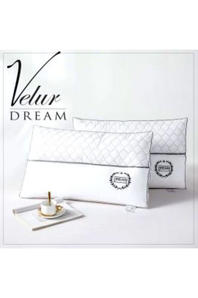 Ralex Pillow Feather and Goose Down VELUR DREAM 50 x 70 cm, 100% Cotton Face Percale with Polyurethane, Wh