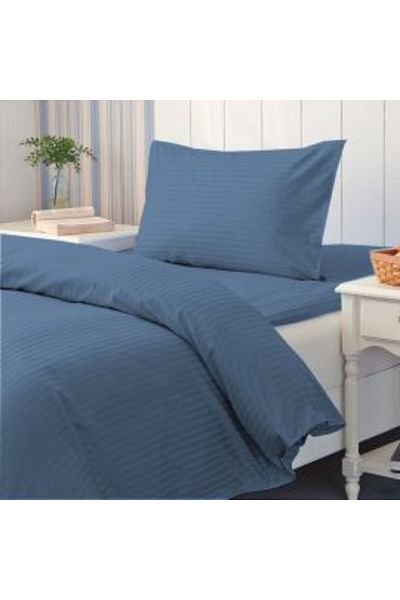 HomePuls Bed linen with elastic Damask Polycotton stripe 1 cm, for mattress 90 or 100 x 200 cm, duvet cover 1