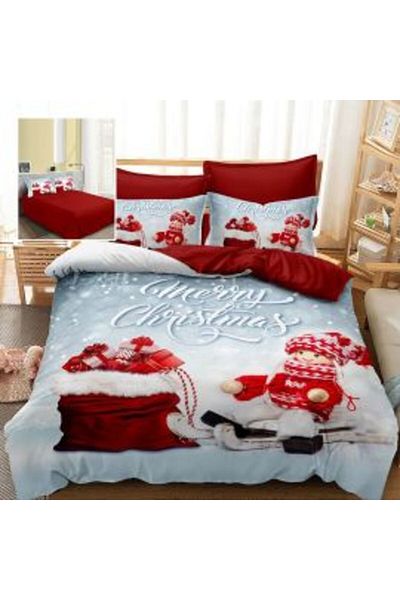 Ralex Christmas Bedding Set Finet 3D, 6 Pieces, 220 x 230 cm Sheet, 200 x 230 cm Duvet, 2 Pillowcases 70 x