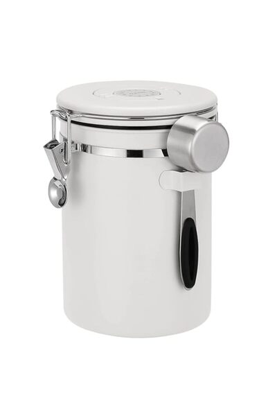 Generic Airtight Coffee Canister, Stainless Steel Coffee Bean Storage Container with Date Tracker and Measu