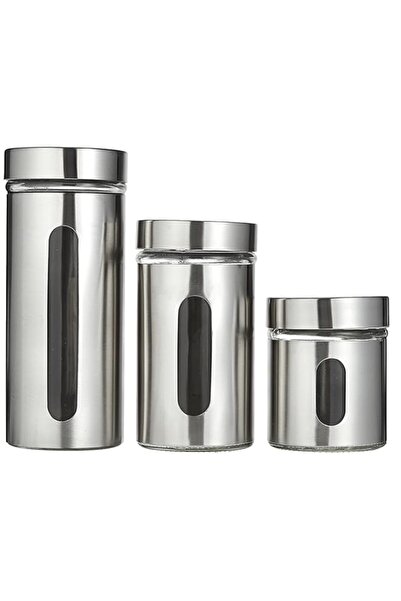 Generic Harmony 2724623292946 Glass Canister With Stainless Steel Coat 3 Piec...