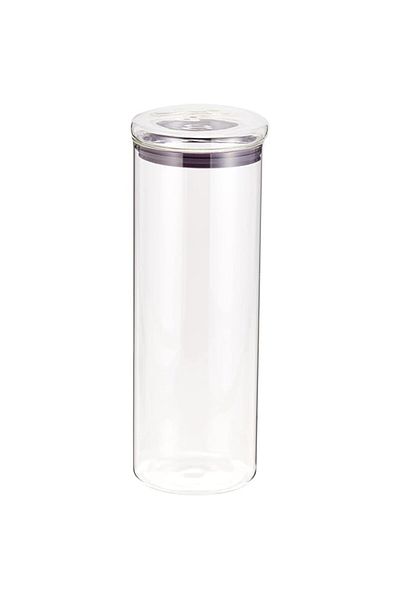 Generic HARMONY SQUARE GLASS JAR WITH LID 1800ML. SIZE:10X28CM