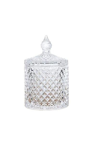 Generic U/D Glass Candy Dish With Lid，Decorative Candy Bowl,Crystal Covered food Storage Jar,Cookie Tin.