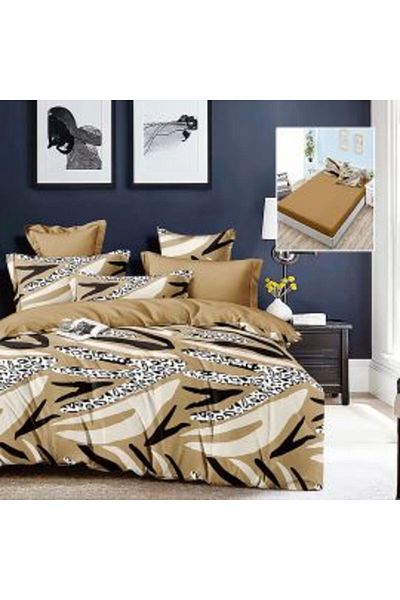 Ralex Economic Bedding Set for Double Bed Finet 6 Pieces with Mattress Cover and Quilted Pillows (50 x 70
