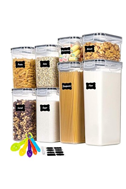 Generic Joyzzz Airtight Food Storage Container Set, 8 Pcs BPA-free Cereal and Snack Containers with Lables