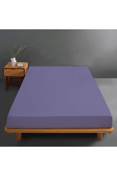 Ralex Husă pat tricot jerse bumbac 100%, pentru saltea de 90 x 200 cm sau 100 x 200 cm Lila