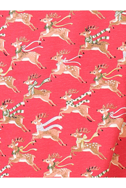 Anthrilo By Styli All Over Reindeer Print T-Shirt and Pyjama Set