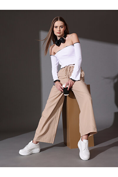STREET 9 By Styli Cotton Straight Fit Trousers with Drawstring