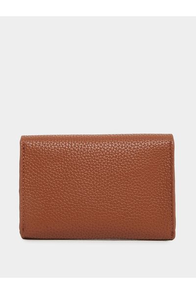 Styli Women Brown Textured Twist Lock Wallet