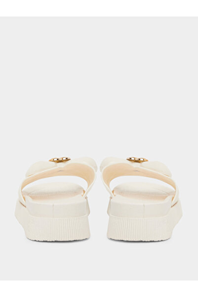 Take Two By Styli Bow Decoration Textured Flat Sandal